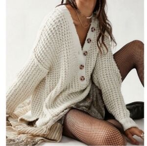 Free People Wool Whistle Henley Sweater
